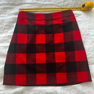 J. Crew Buffalo Plaid Wool Blend A Line Mini Skirt